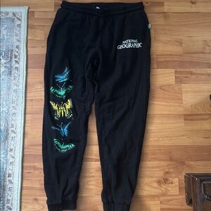 SALE National Geographic x Parks Project Black Joggers with Butterfly Pattern